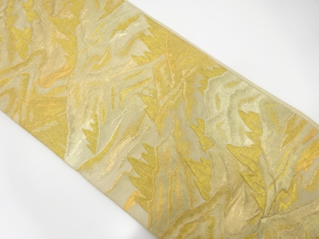 JAPANESE KIMONO / ANTIQUE FUKURO OBI / SILK / WOVEN MOUNTAINS